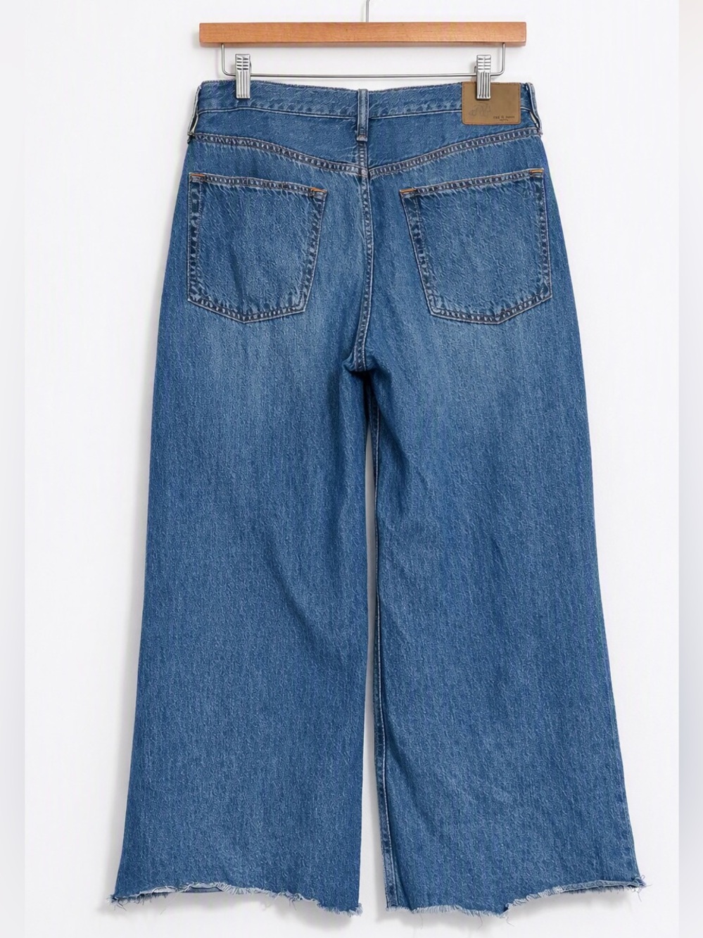 rag & bone Sofie Featherweight Ultra Wide‑Leg Raw Hem Jeans 30 in Otto - Picture 5 of 9
